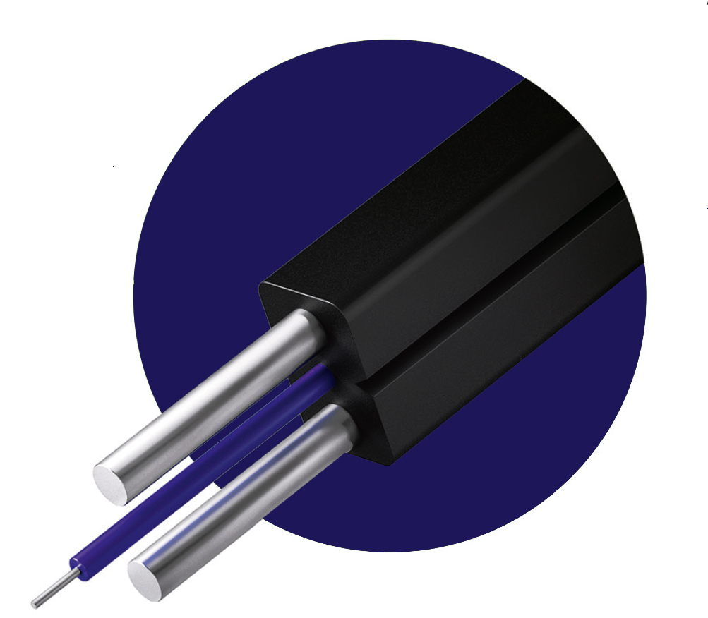 Оптический дроп кабель FTTH, 1ов, G657A1, усилен проволокой (steel)