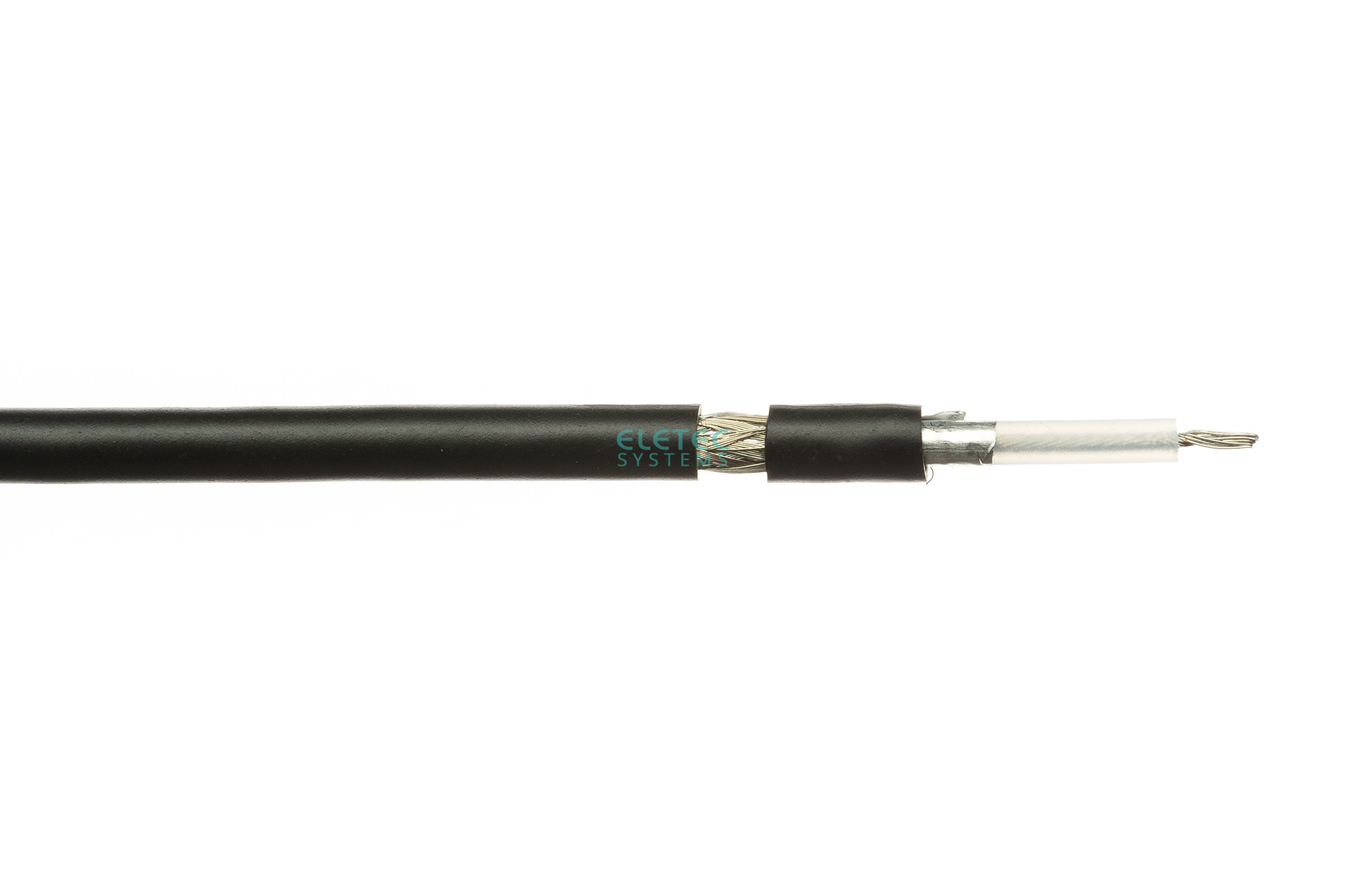 Кабель коаксиальный ЭЛЕТЭК RG-58 A/U MIL17 50 Ом, экран 112%, черный, 100 м